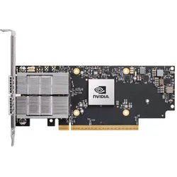 Nvidia Mellanox ConnectX-7 MCX755106AS-HEAT Netzwerkkarte Dual-Port QSFP112 200Gbit HHHL 900-9X7AH-0 (Mini PCI Express), Netzwerkkarte, Schwarz, Grau
