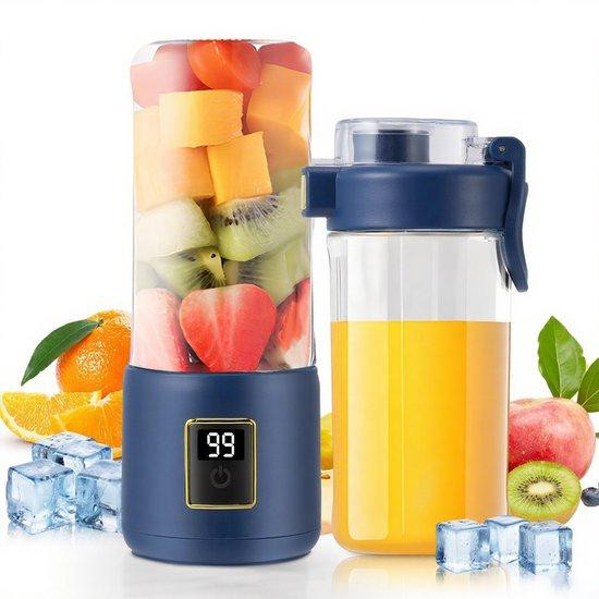 Draagbare handgemaakte mini-blender voor smoothies, fruit en babyvoeding - Donkerblauw