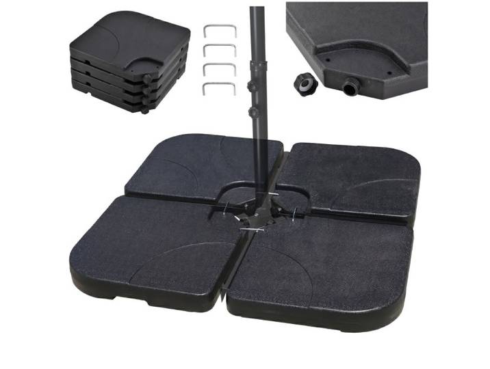 Relaxdays Contrepoids pour pied en croix, lot de 4