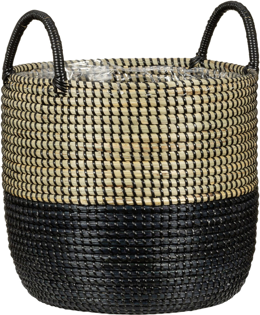 Scheurich Blumentopf Ø 39 cm Seegras nature black mit zwei Griffen