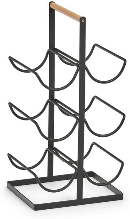 Weinregal ZELLER PRESENT "Weinregal für 6 Flas", schwarz, B:20cm H:46cm T:23,5cm, Edelstahl, Regale, Weinregal schwarz B/H/T: 20cm x 46cm x 23,5cm