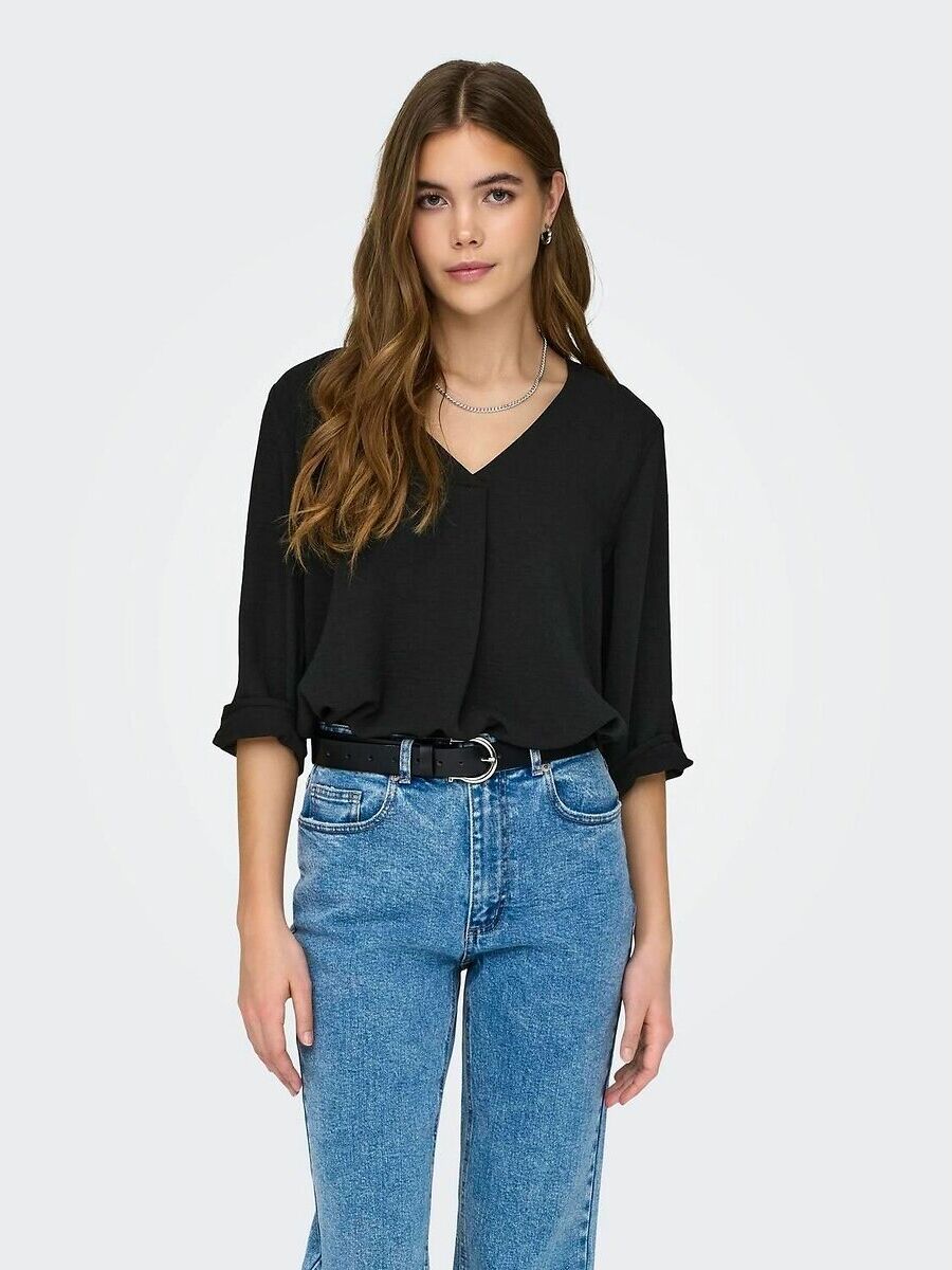 JDY Blouse manches 3/4, col V