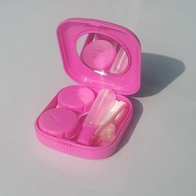 United Contact Lens Case With Mirror Portable Travel Contact Lens Case Kit red