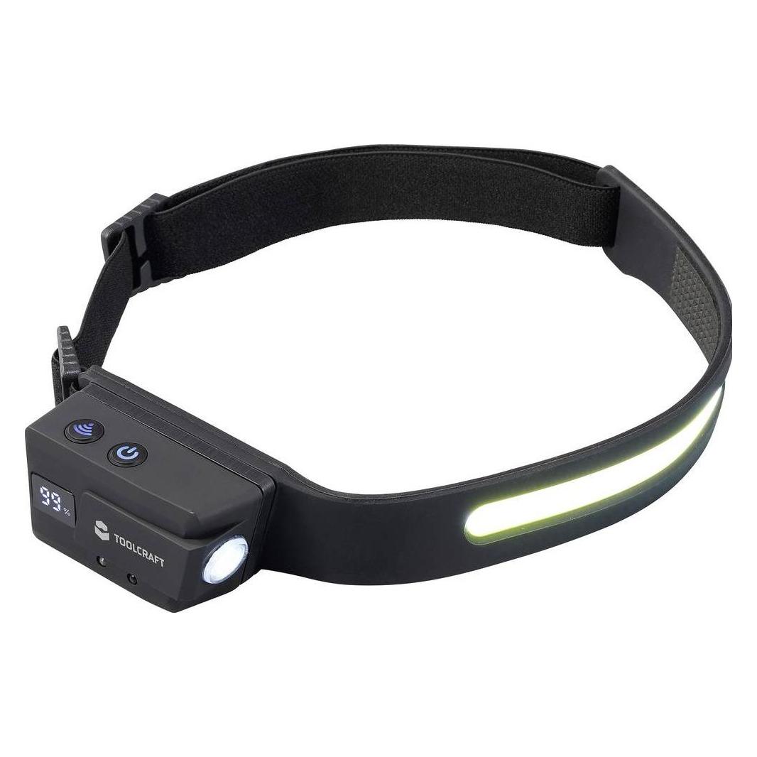 Toolcraft COB Stirnlampe mit Spotlicht, akkubetrieben mit Sensor, 320 lm (320 lm) (TO-10211664)