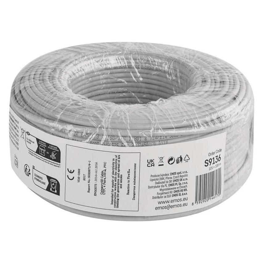 Emos Datenkabel UTP CAT 5E PVC Basic, 100m (UTP, CAT5e, 100 m) (61863222)