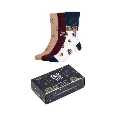 Socken FLIP SOX, Damen, Gr. 36-40, Sockengröße, bunt (christmas market, nutcracker), Obermaterial: 76% Baumwolle, 22% Polyester, 2% Elasthan, Socken Socken, aus gekämmter Baumwolle, mit feinem Maschenbild
