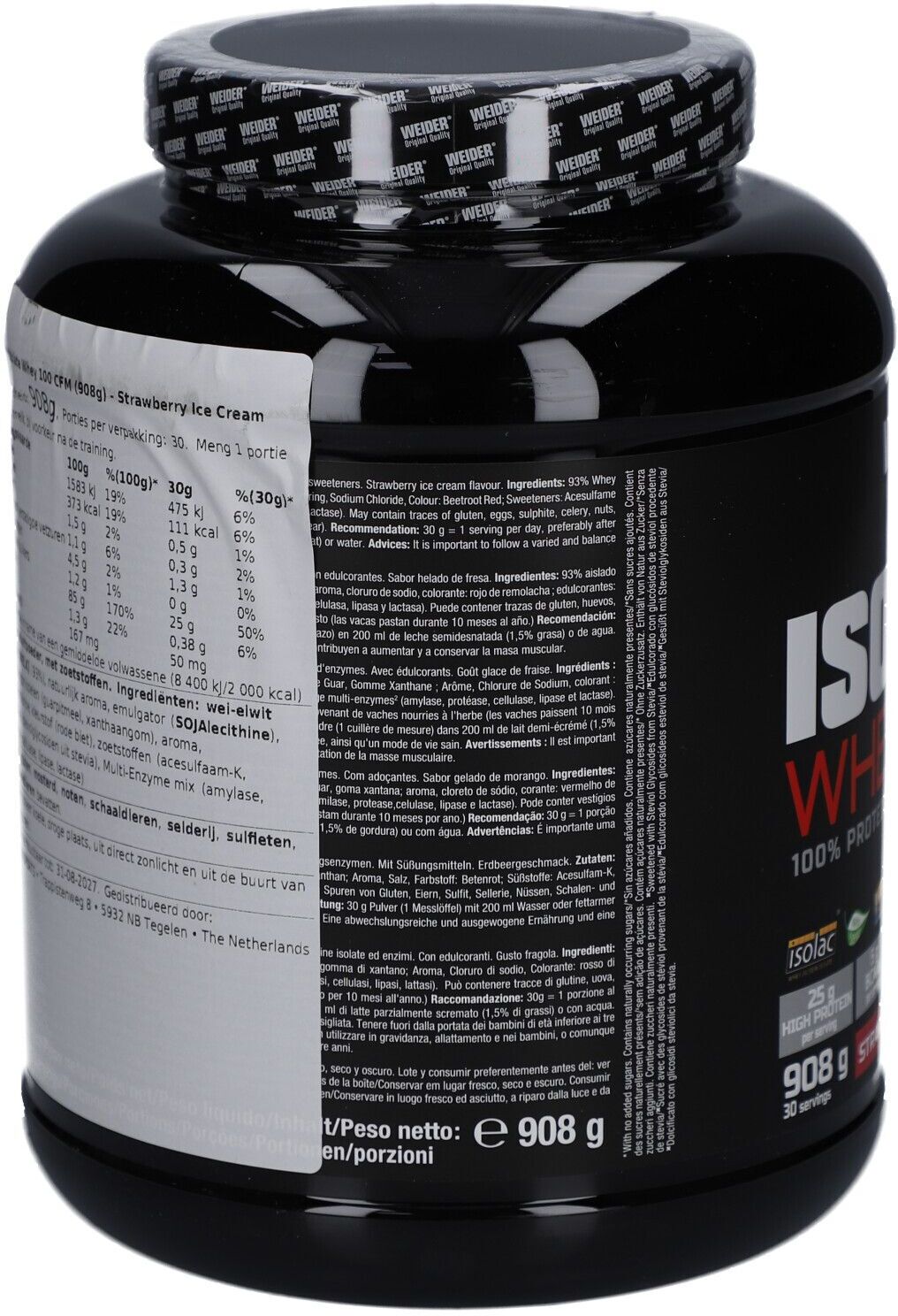 WEIDER Isolate Whey 100 CFM (908g) Strawberry Ice Cream 908 g PUE new
