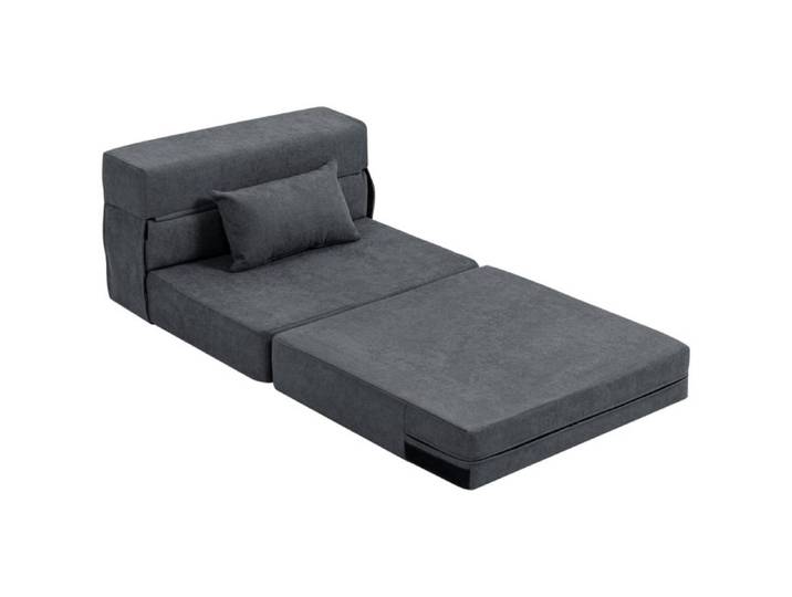 fauteuil-lit pliable 3 en 1 - 3 en 1 : fauteuil chaise longue lit - Canapé-lit pliable - Aspect flanelle