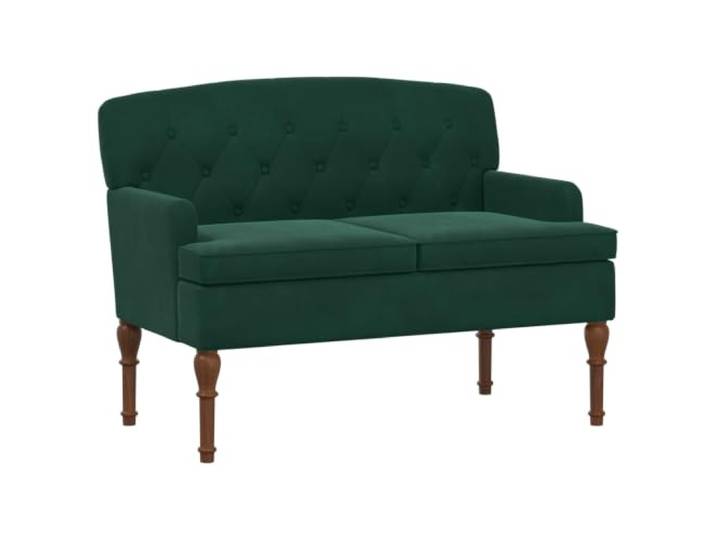 HBBMGYD Sofa Love Seat Samt dunkelgrün gepolstert Weicher Samt, gepolsterte Rückenlehne, abnehmbares Kissen, Füße aus Gummibaumholz, Rahmen aus Holz
