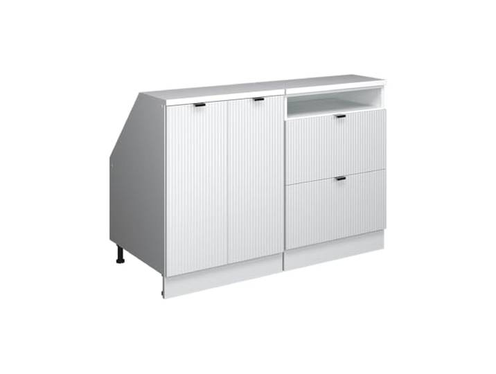 Vicco Dachschrägenschrank-Set Rion, Weiß Riffel/Weiß