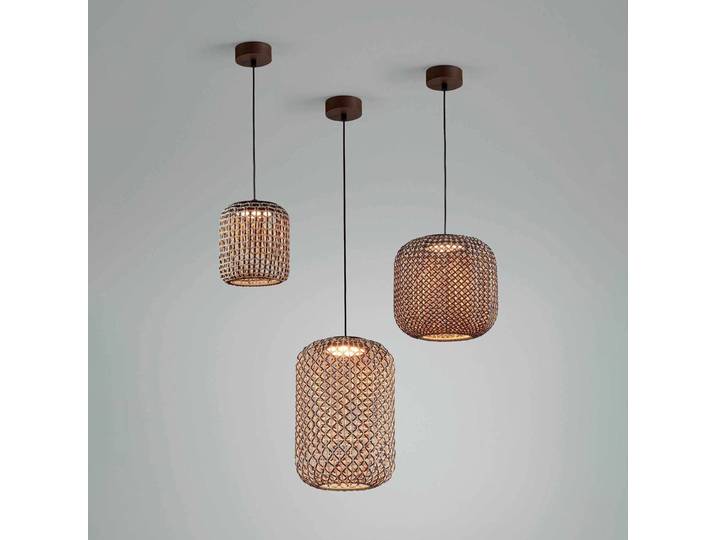 Bover Nans S/21 LED-Außenhängeleuchte, braun S, dimmbar, braun / rost, Kunststoff, Design