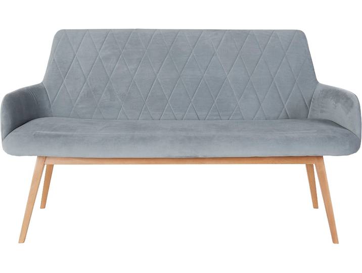 Sitzbank HOME AFFAIRE Brest , grau (hellgrau, eiche farbe), B:160cm H:88cm T:60cm, Polyester, Sitzbänke, Sitzbank, Sitz und Rücken gepolstert, mit Rautensteppung, Breite 160 cm