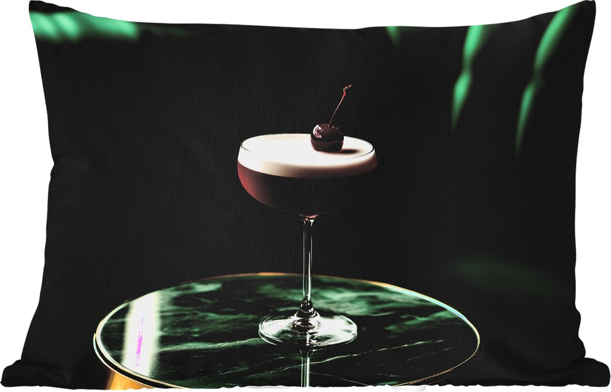 PillowMonkey Buitenkussen Cocktail Kers Rood Marmer Weerbestendig 60 x 40 cm
