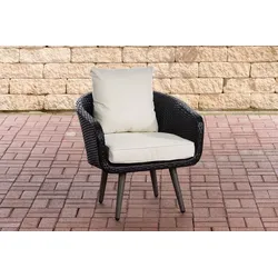Sessel Ameland Flach cremeweiß 45 cm (Dunkelgrau)