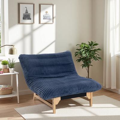 ZWYO HOSIMU Corduroy Armless Lazy Sofa Chair with Backrest and High-Density Sponge Filling