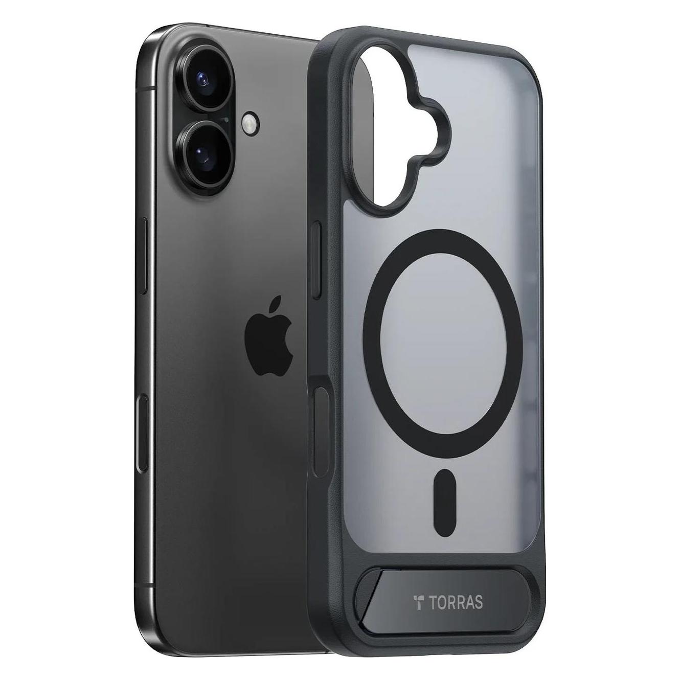 Torras Etui Pstand Series dla iPhone 16 (Czarne) (Apple iPhone 16) (X00FX1931)