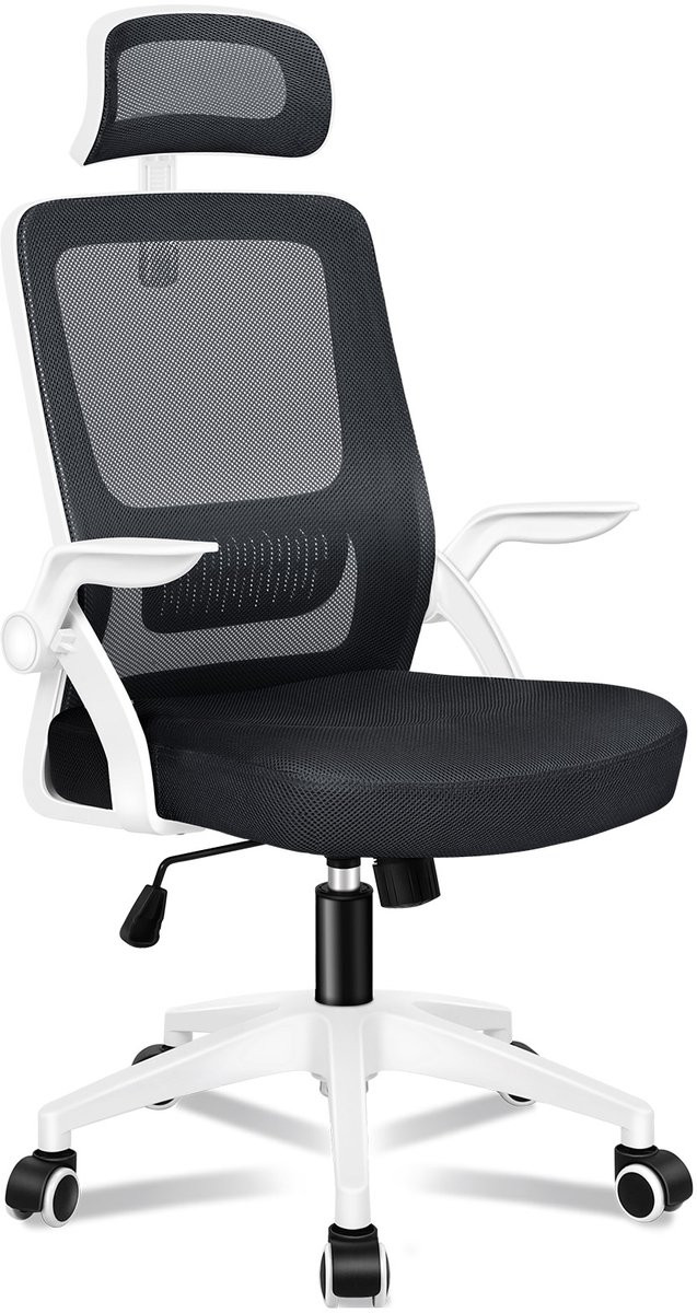 ALFORDSON bureaustoel met S-curve-ontwerp, 360 graden draaibaar en 10 cm in hoogte verstelbaar