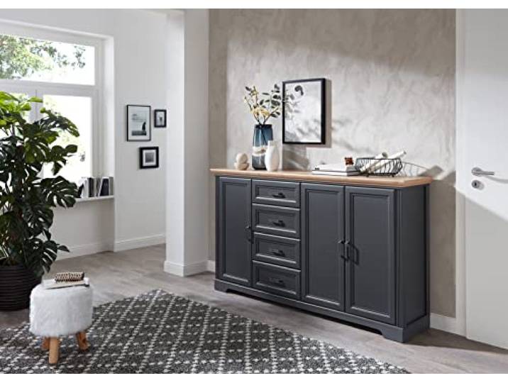 möbelando Sideboard >Jasmin< (BxHxT: 182x102x41 cm) in Artisan/Graphit