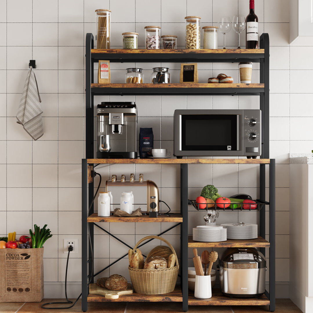 Rio 90 cm W Iron Shelving Unit Natural 150.2cm H X 90cm W X 39.9cm D