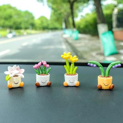 Inspire Essentials Cute Flower Pot Elf Car Dashboard Decoration e