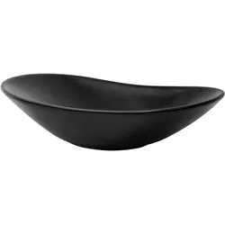 LuxeBath ML-Design Aufsatzwaschbecken Keramik Schwarz matt 63×36×15,5 cm, oval, inkl. Ablaufgarnitur – modernes Waschtischbecken