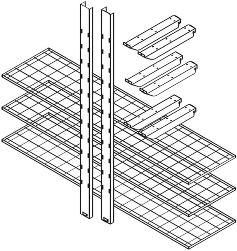 Säbu Gitterrostregal 2000 nn (1182)