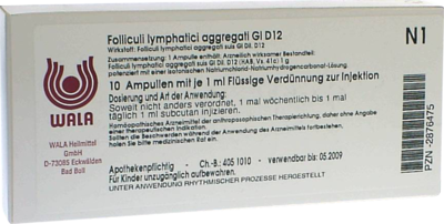 WALA Heilmittel GmbH FOLLICULI LYMPHATICI aggregati GL D 12 Ampullen 10X1 ml 02876475