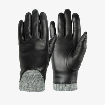 Lederhandschuhe PEARLWOOD "TESS", Damen, Gr. 6,5, schwarz, Materialmix, Lammleder, Handschuhe, weiches Innenfutter aus Fleece