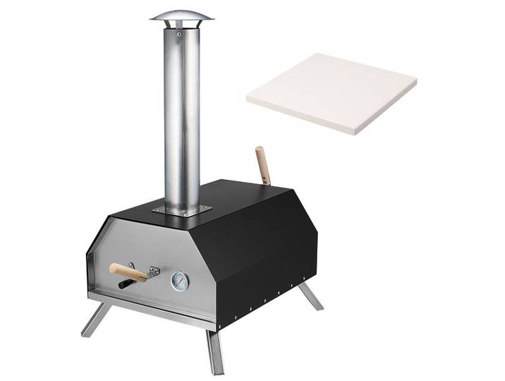 bremermann Pizzaofen, schwarz, Stahl, Schwarz, Metall, 46x84x78 cm, Grills, Grillzubehör