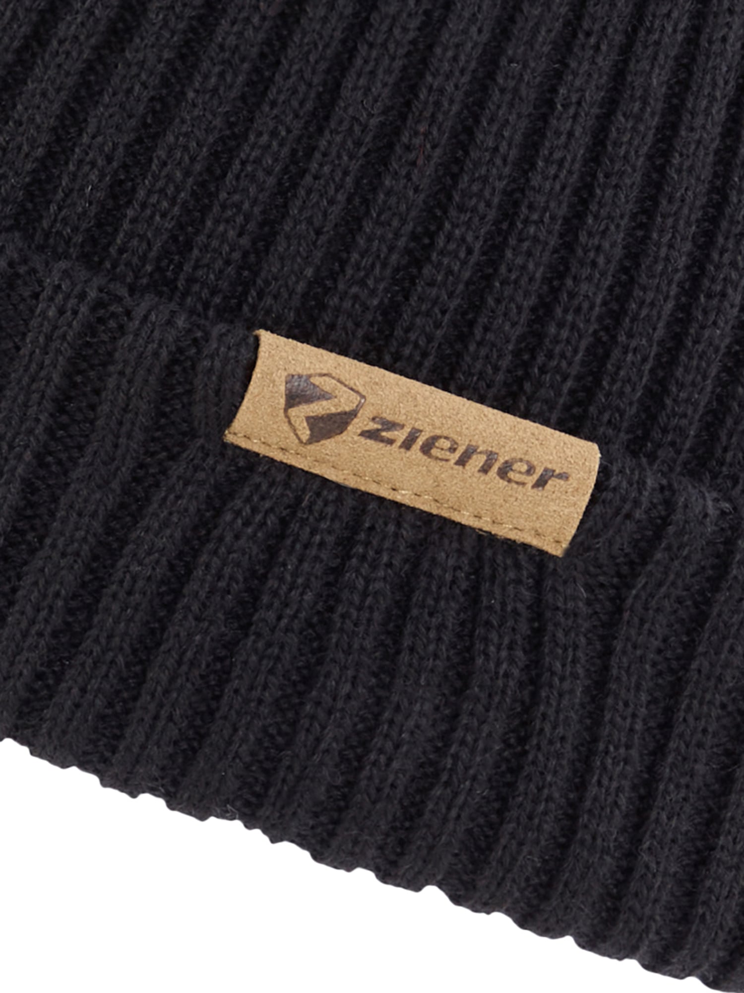 Strickmütze ZIENER "IPU-Z UNISEX", schwarz, Materialmix, Mützen Strickmütze, mit Aufschlag, Wollanteil schwarz Einheitsgröße