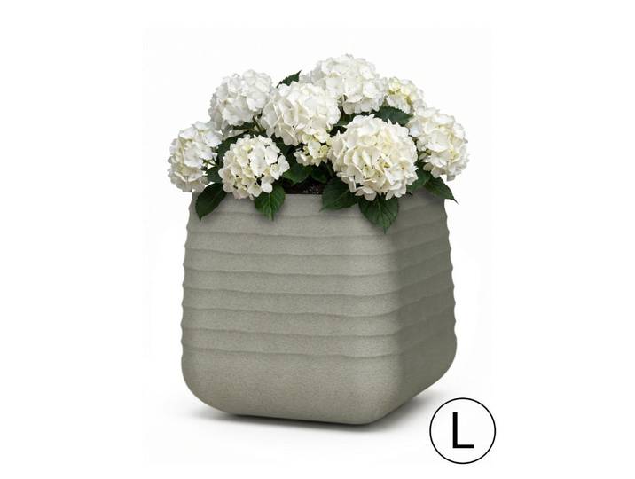 Mazovia Blumentopf Grau Erba L 41x41x49 cm, Kunststoff, Quadratisch, 49 cm, Dekoration, Blumen & Blumentöpfe, Übertöpfe