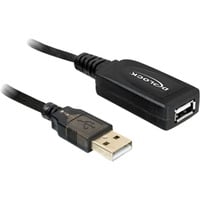 USB 2.0 Aktivverlängerungskabel, USB-A Stecker > USB-A Buchse schwarz, 20 Meter