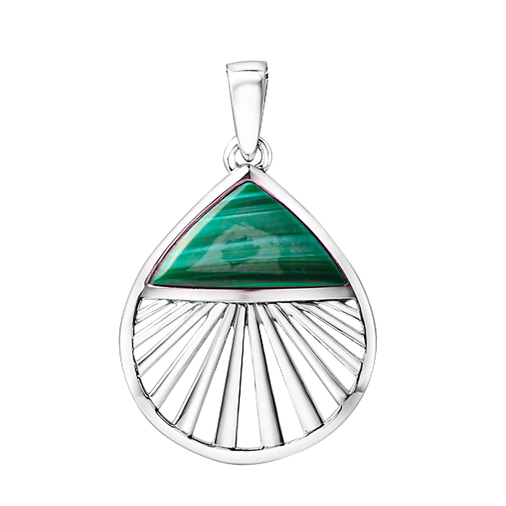 Zeeme Gemstones Anhänger 925/- Sterling Silber rhodiniert Malachit