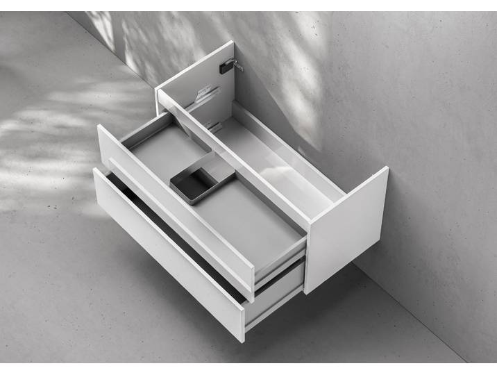 Unterschrank Intarbad Premium als Zubehör für Waschtisch Vigour White 80 cm mit Ablage rechts grifflos
