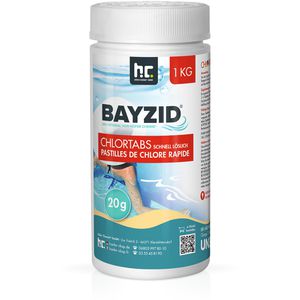 Höfer-Chemie Chlor BAYZID organisch schnell lösliche Tabletten, für Pools, 56 % Chlorgehalt, 50 x 20 g, Dose 1 kg