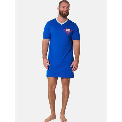 Pyjama JAN VANDERSTORM "Doppelpack Nachthemd BARWIK", Herren, Gr. 4XL, royal blau mint, Homewear-Sets Pyjama