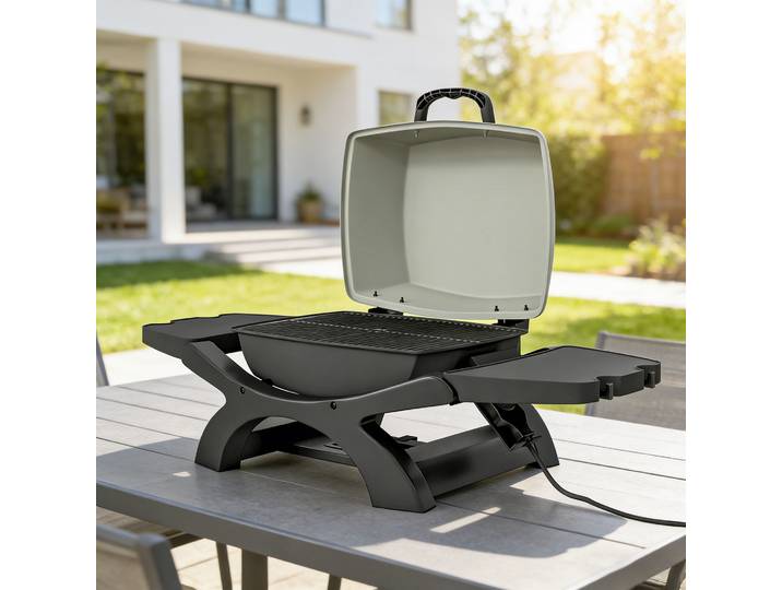 Outsunny Barbecue Électrique 2300W Portable avec Étagères Noir