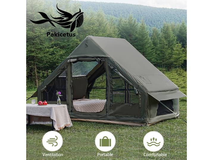 Tente gonflable PAKICETUS pour 4 à 6 personnes, grande tente familiale, installation facile, 4 saisons, portable, respirante, tente de camping de luxe pour festival en plein air