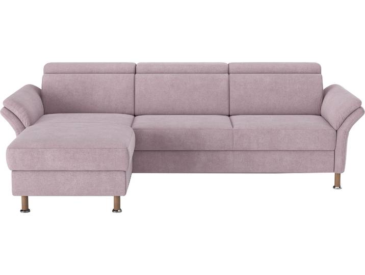 Ecksofa, 100% Polyester, Altrosa, 260×172 cm, Motorische Funktionen, Klassisch, Home Affaire