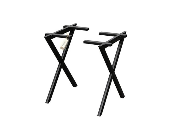 holz4home® X-Struktur Tischgestell aus Metall I Pulverbeschichtete Tischbeine Schwarz I 1 Paar (2 Teile) I Metallgestell Esstisch Wohnzimmertisch I Tischfüße Industrial Style Gestell