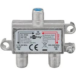Goobay 67054 SAT-TV-Einschleuseweiche, 1 Stk. im Plastikbeutel - DC-Durchgang