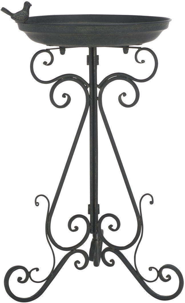 Astoria Grand Ashlan Bird Bath Black 27cm H X 7cm W X 17cm D