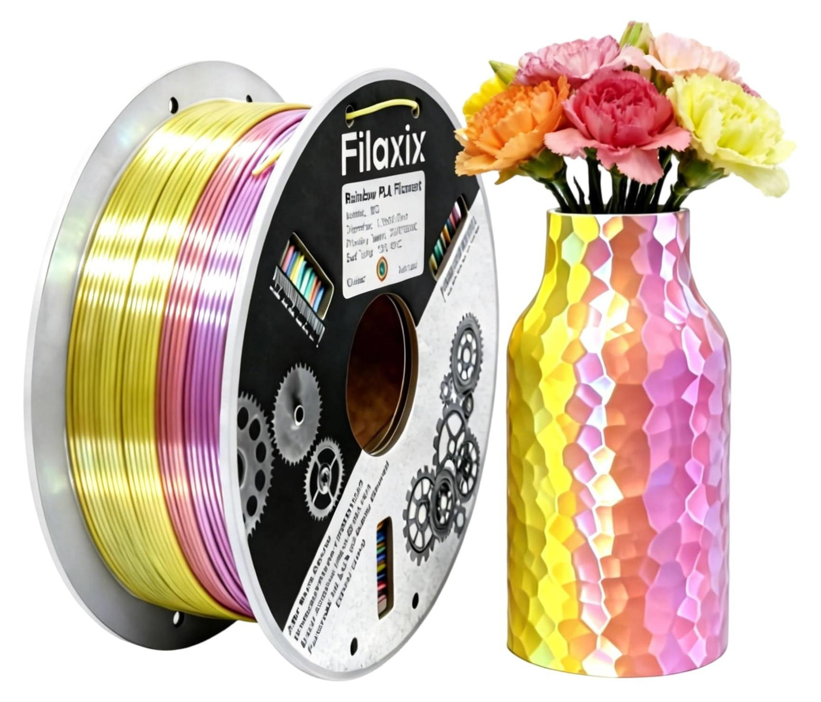 Selius Silk Rainbow Filament 1.75mm Multicolor voor 3D Printers, 1 kg