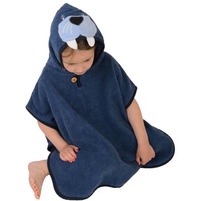 Badeponcho WEWO FASHION "8036" Gr. 92, jeansblau, 92, Frottier, Hausmäntel, Kleinkindponcho