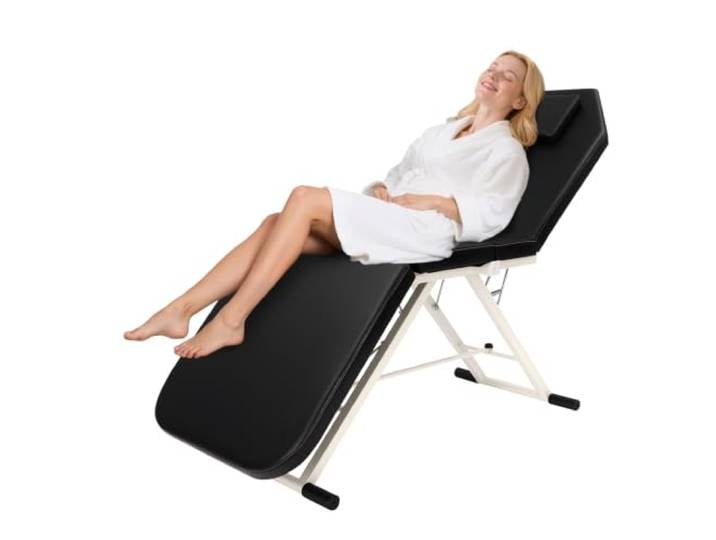 Massageliege Klappbar Kosmetikliege Tratamentliege Therapieliege Schwarz Klappbare Physiotherapie Spa Behandlungsliege Tattoo Stuhl Hoehenverstellbar Verstellbare PU Leder