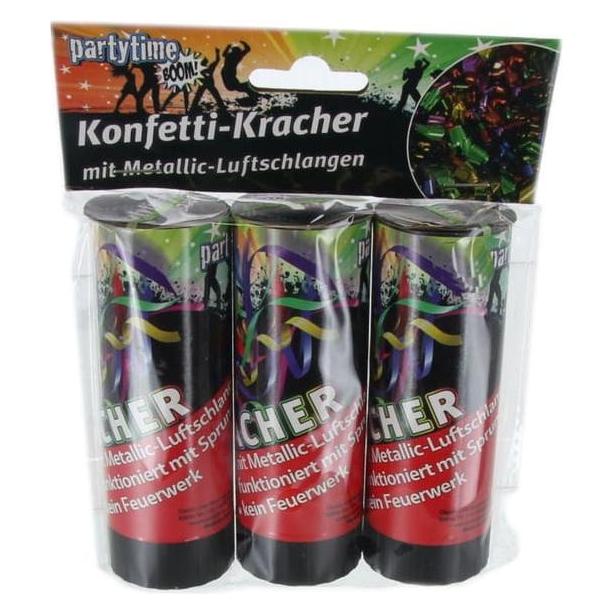 Classic Line Konfetti-Kracher mit Metallic-Luftschlangen - 3er Pack (3 Stk.) (0980-011)