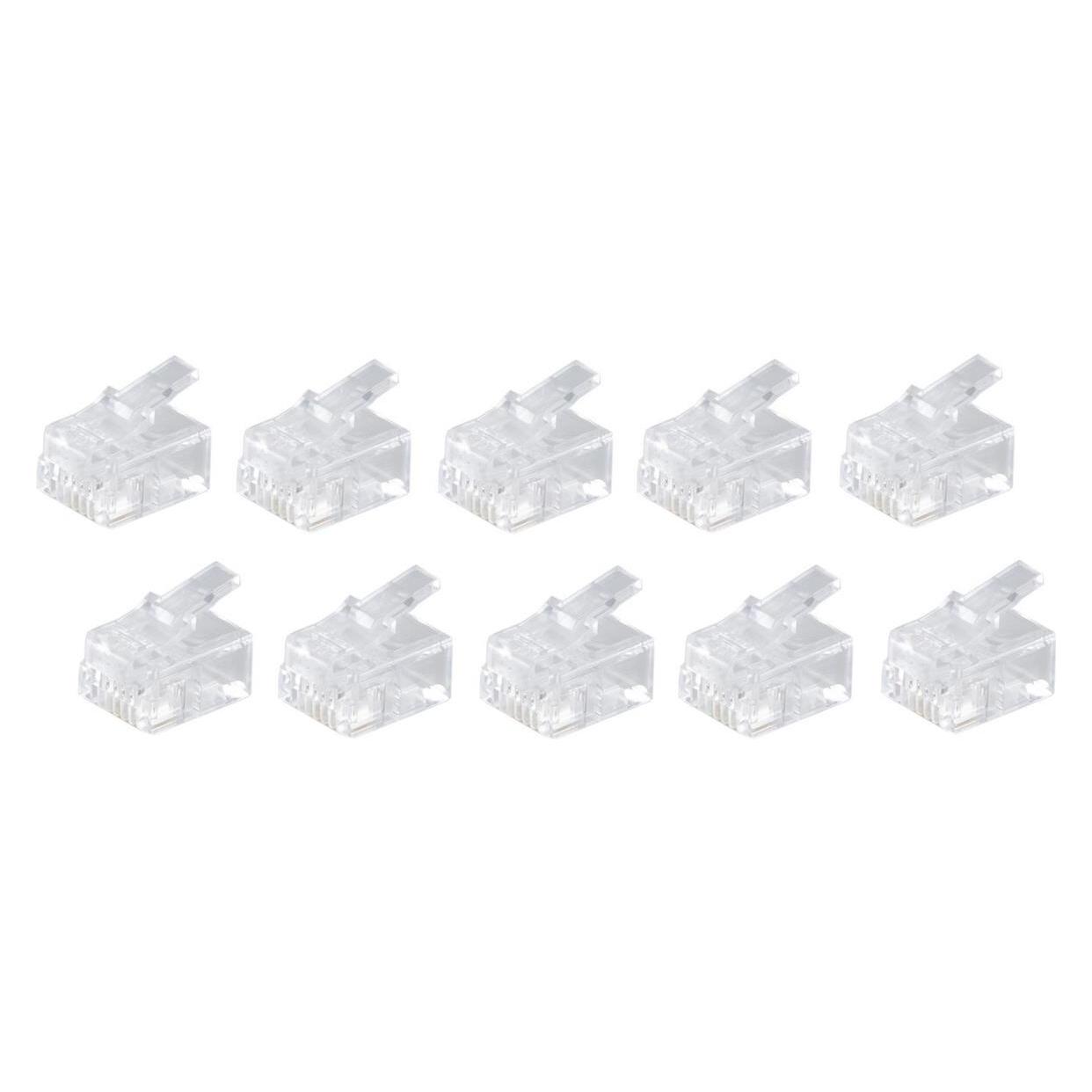 Shiverpeaks -BASIC-S--Netzwerk Modular-Stecker RJ11 6polig, 4 Kontakte belegt, für Rundkabel, vergoldete Kontak (UTP) (BS72040-R10)