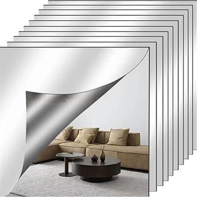 Inspired Finds Acrylic Mirror Wall Sticker 4 Piece Set, 11.8 X 9.8 In Soft Self Adhesive 3D Decorative Mirror Sheets 11.8 In 9.8 In 4pcs