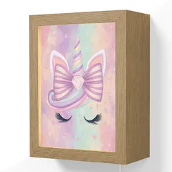 WANDLEUCHTE Einhorn - Glitzer - Regenbogen - Pastell Wandlampe 15x20 cm Wandlampe