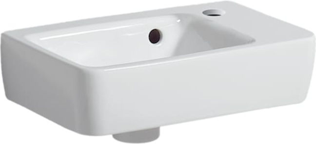 Geberit Lavabo mural Renova Plan 36x25 cm, avec robinet, avec trop-plein, court, blanc (500382011)